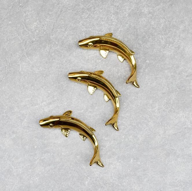 Misty Gold Fish Ceramic Wall Sculptures