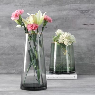 Arham Smoky Grey Glass Vase
