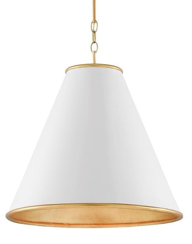 White &amp; Gold Finish Pendant Light