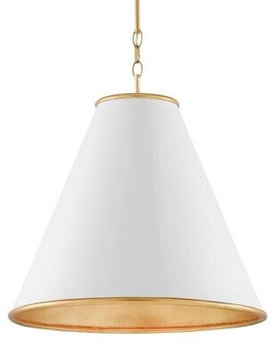 White &amp; Gold Finish Pendant Light