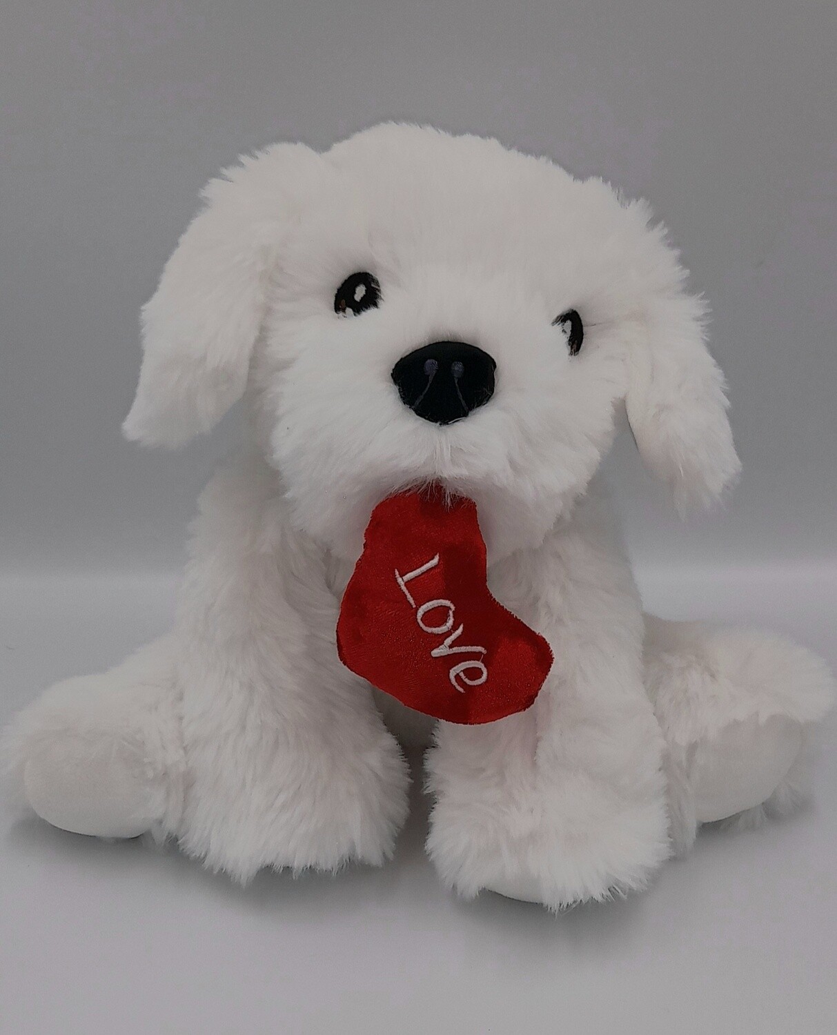 Soft toy Bichon Frise with plush heart