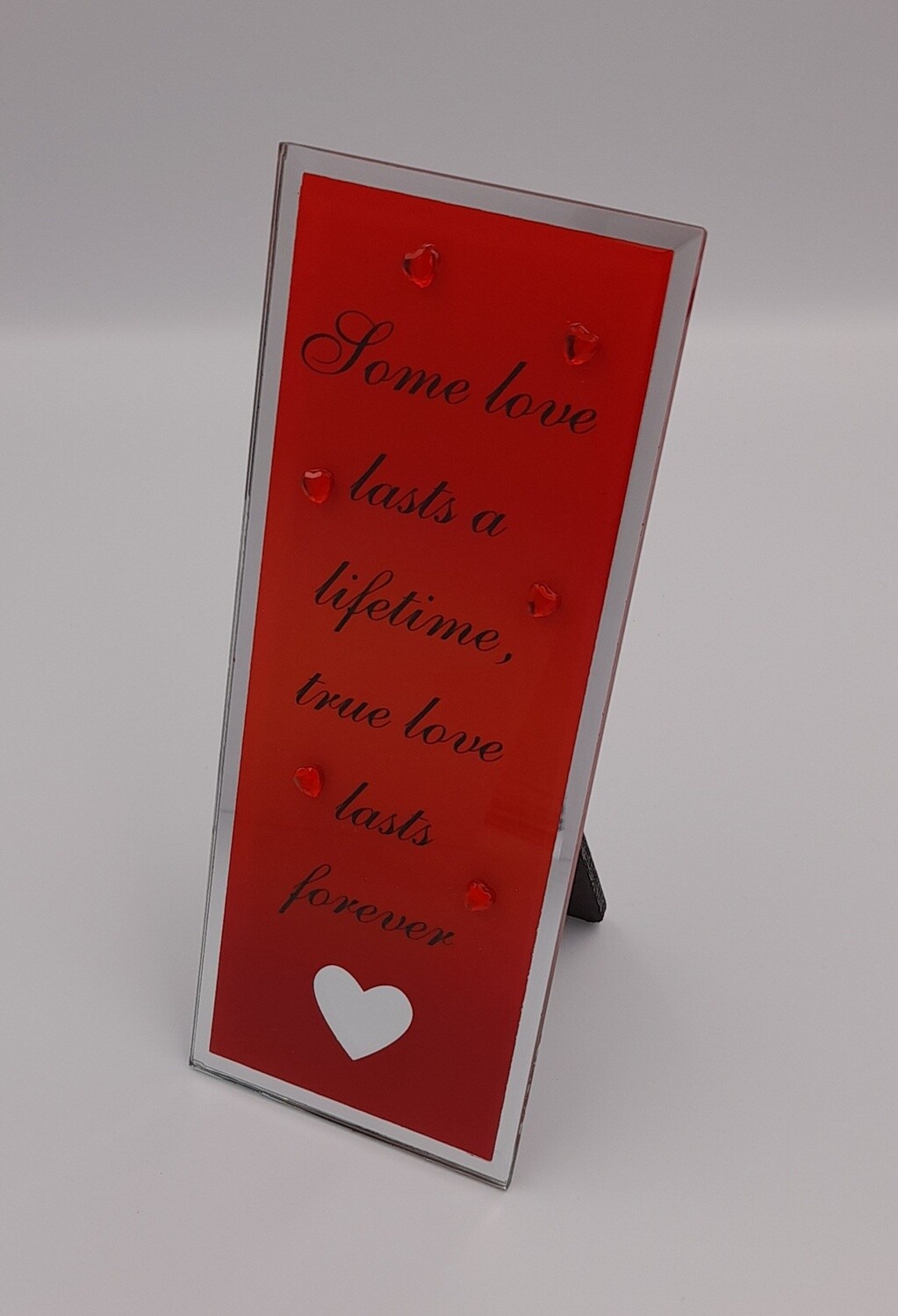 Mirrored glass love token ornament