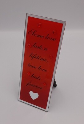 Mirrored glass love token ornament
