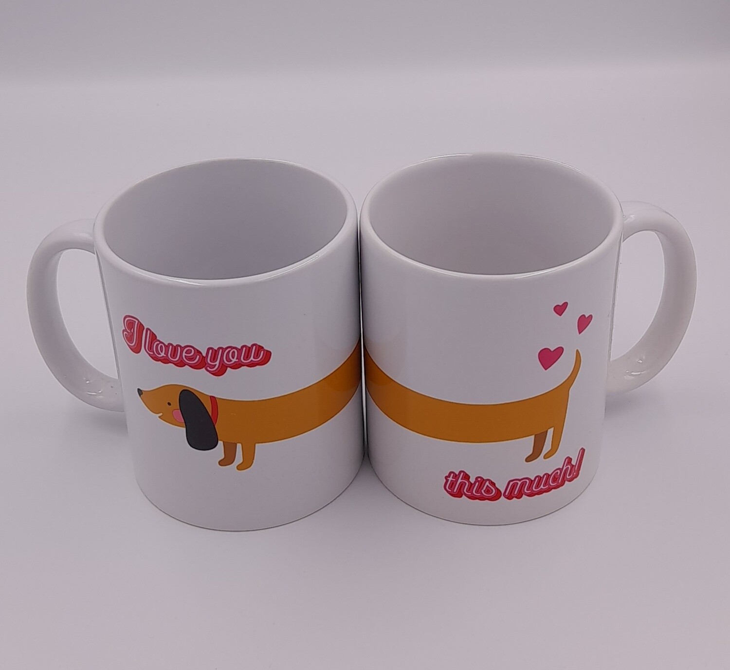 &#39;I love you... this much&#39; mugs gift set