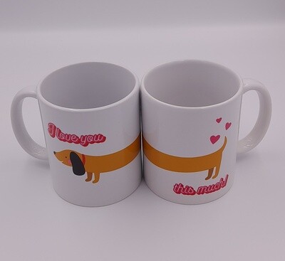&#39;I love you... this much&#39; mugs gift set