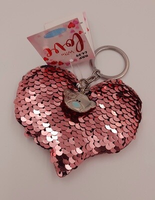 Pink sequin keyring - Tatty Ted