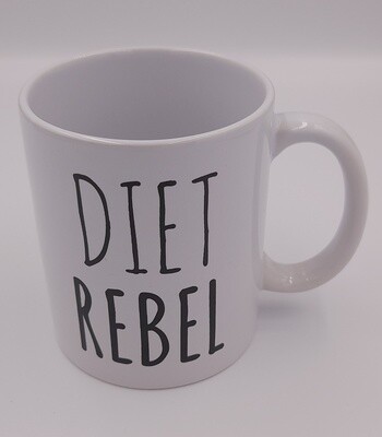 'DIET REBEL' humorous gift mug