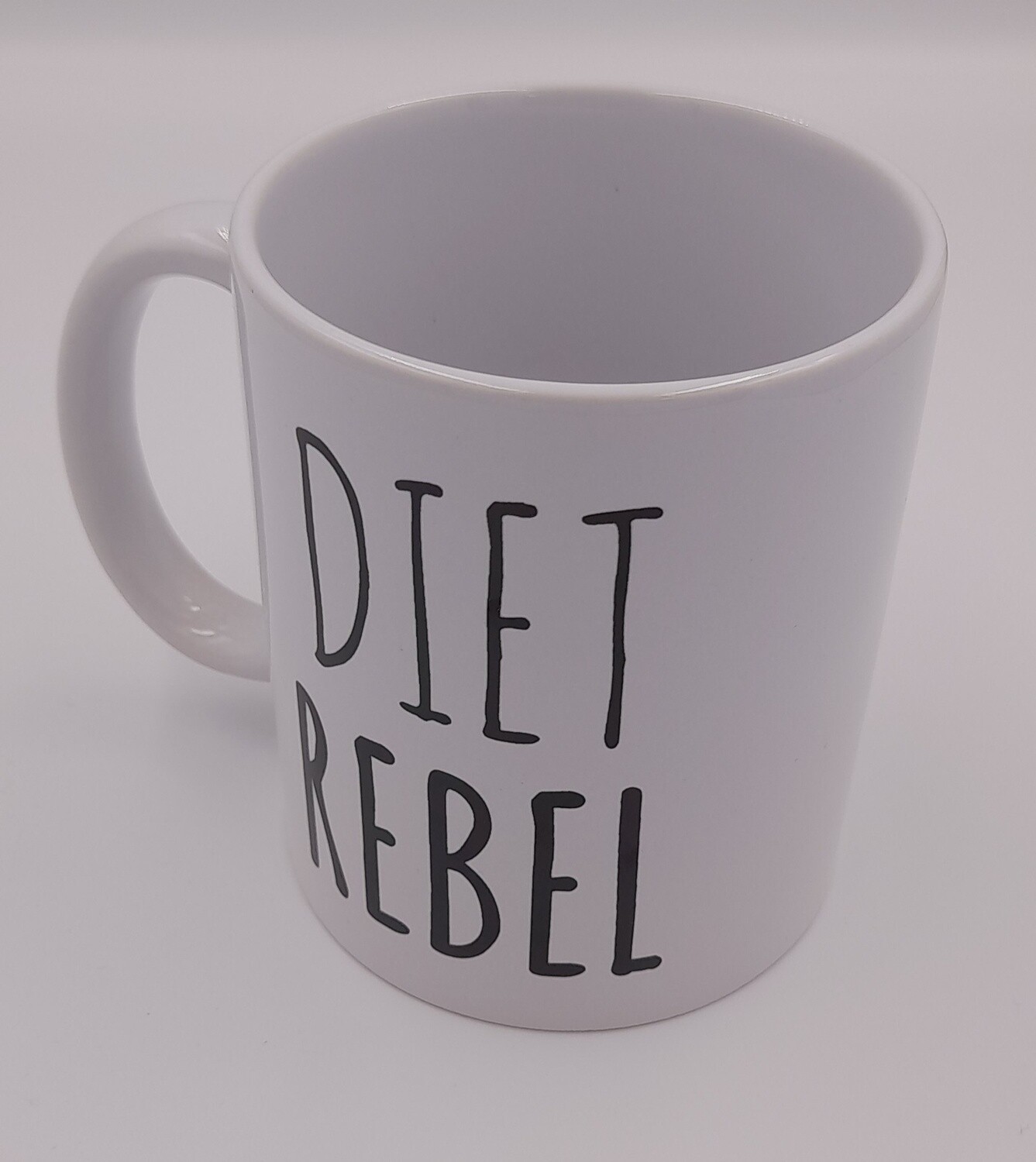 &#39;DIET REBEL&#39; humorous gift mug