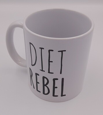 &#39;DIET REBEL&#39; humorous gift mug