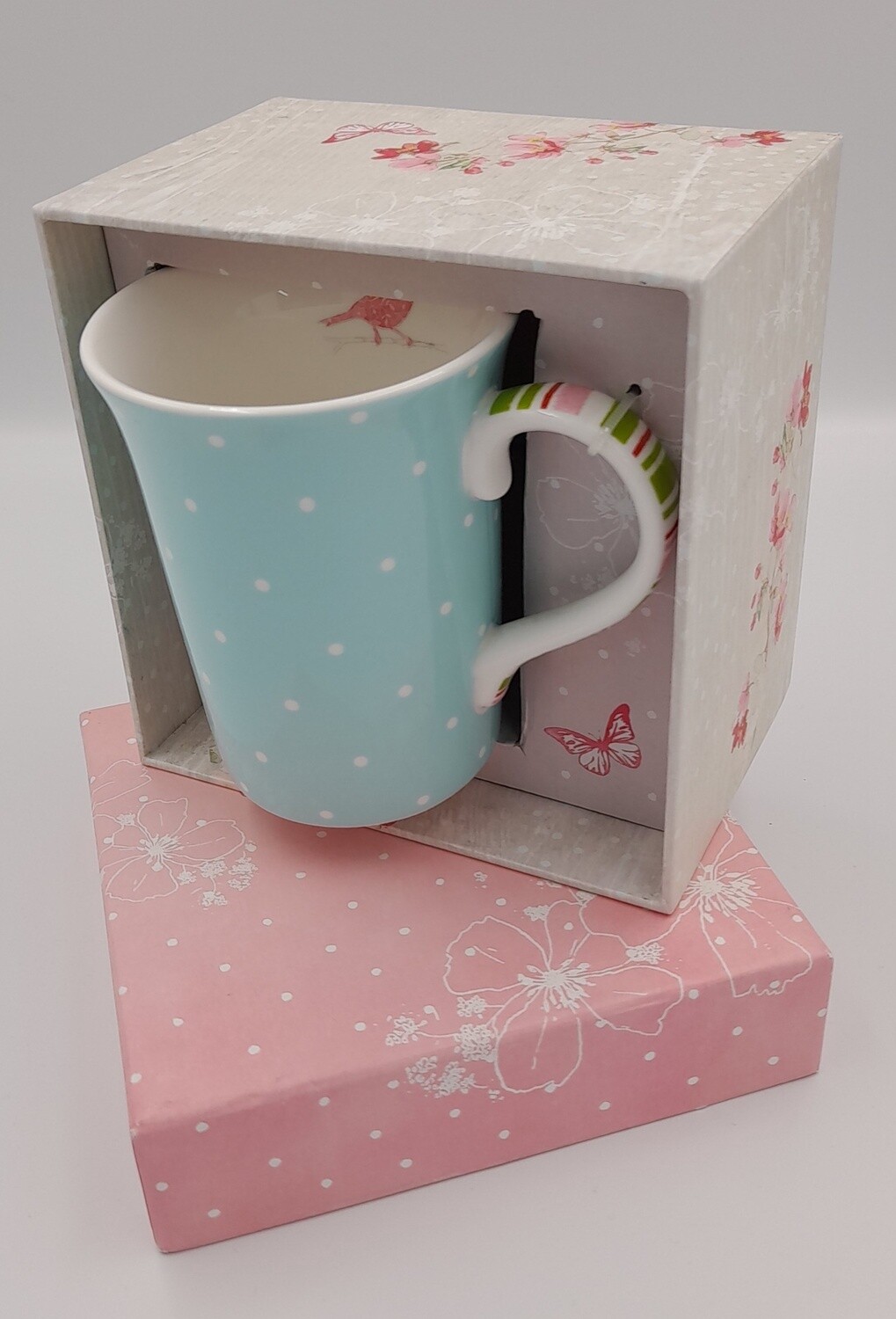 Duck egg polka dot Lucy Cromwell mug