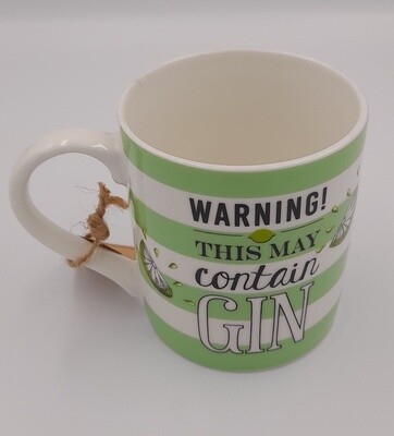 &#39;Warning! This may contain gin&#39; gift mug