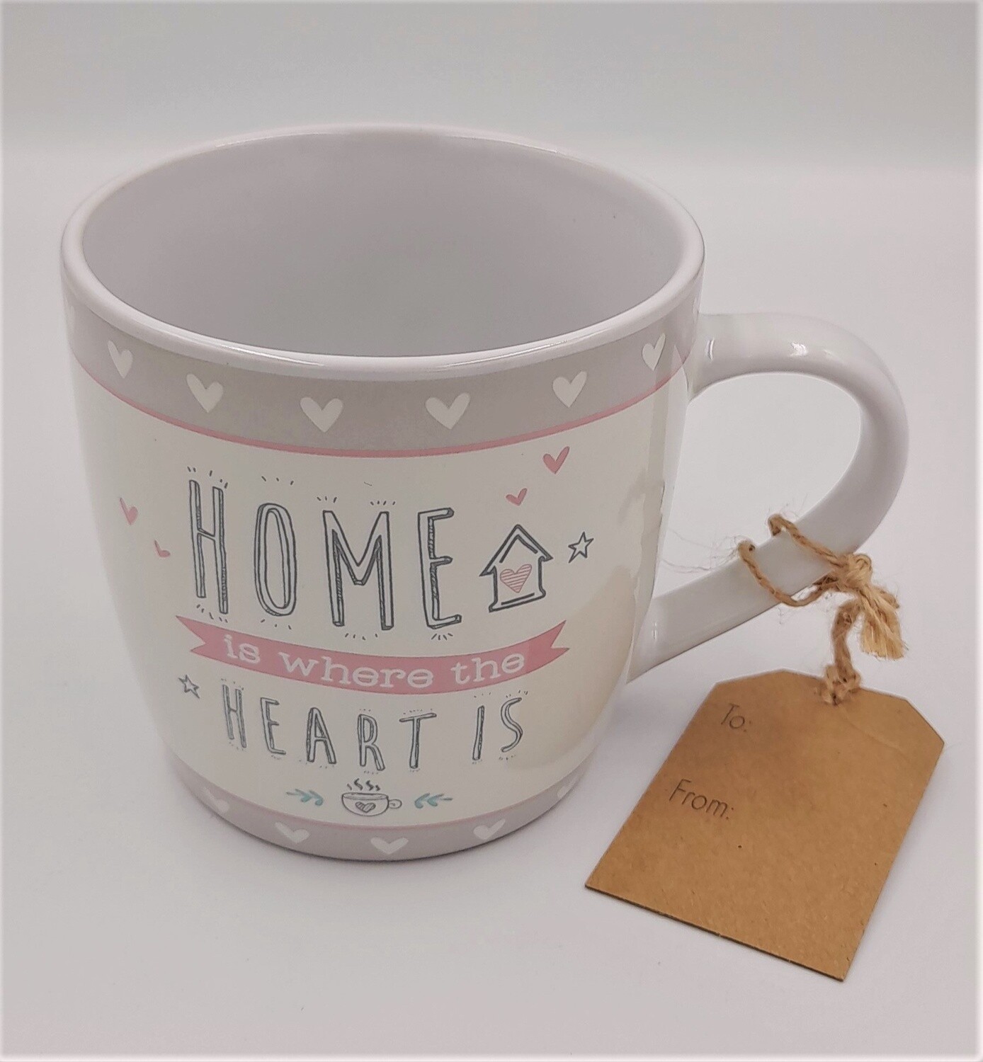 &#39;Home is where the heart is&#39; gift mug