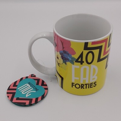 &#39;40 FAB FORTIES&#39; gift mug