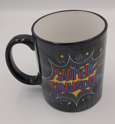 &#39;SUPER GRANDAD&#39; super hero style gift mug