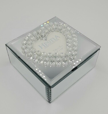 Mirrored glass love heart trinket box