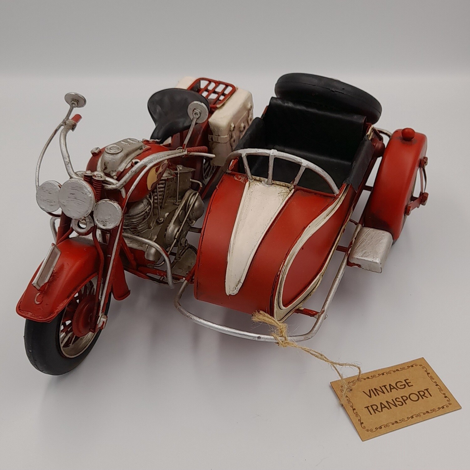 Vintage transport motorbike and sidecar ornament