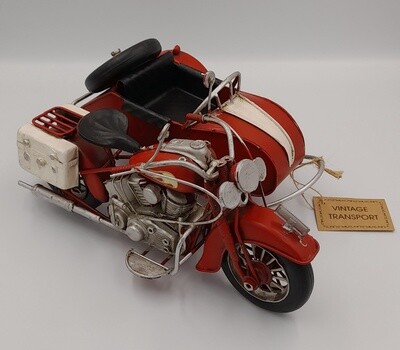 Vintage transport motorbike and sidecar ornament