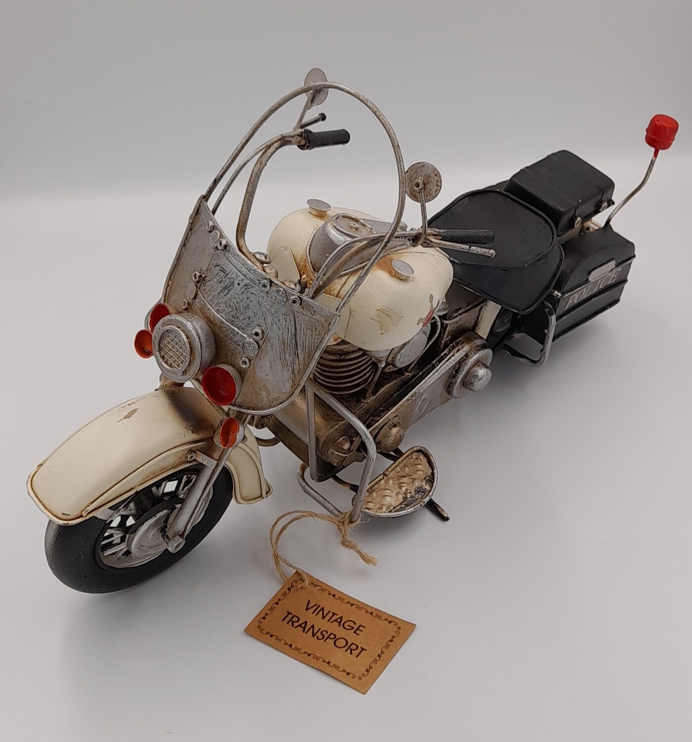 Vintage transport police motorbike ornament