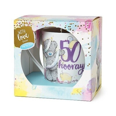 50th birthday Tatty Ted boxed gift mug