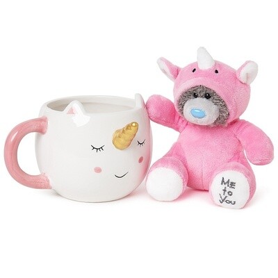 Unicorn mug and Tatty Ted plush gift mug set