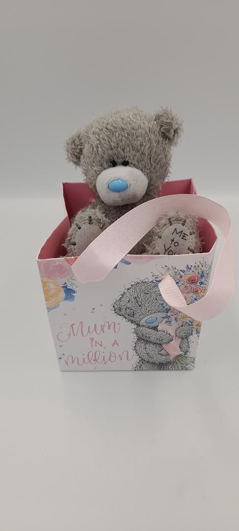 &#39;Mum in a million&#39; Tatty Ted in bag plush soft toy