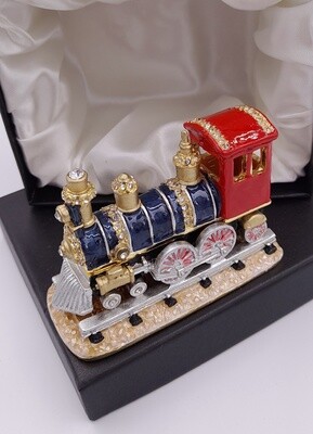 Train  engine vintage locomotive trinket box