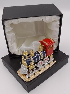 Train  engine vintage locomotive trinket box