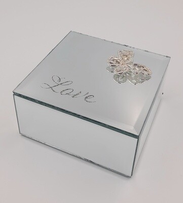 Love &amp; butterfly mirrored trinket box