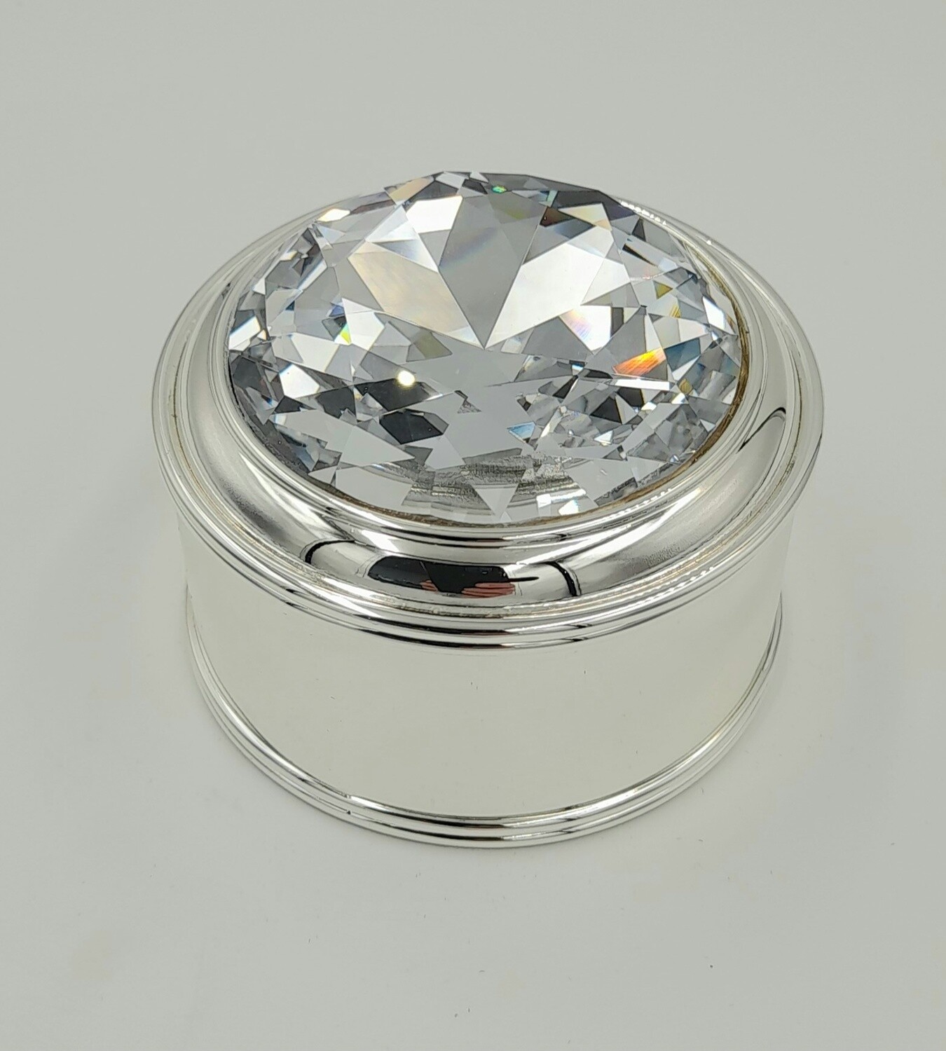 Silver-plated &#39;crystal&#39; trinket box