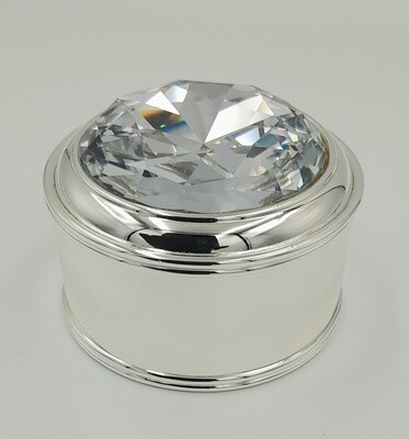 Silver-plated &#39;crystal&#39; trinket box