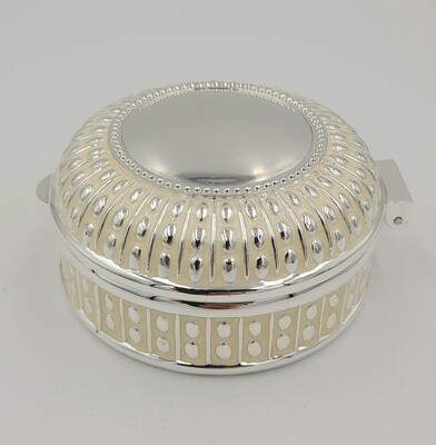 Silver-plated enamelled beaded trinket box