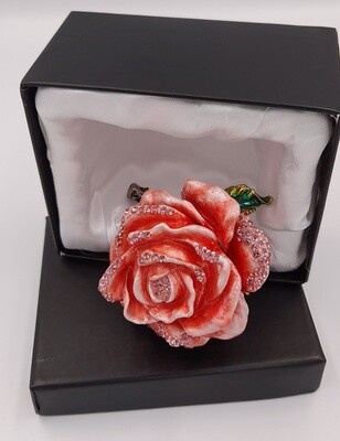 Open rose trinket box