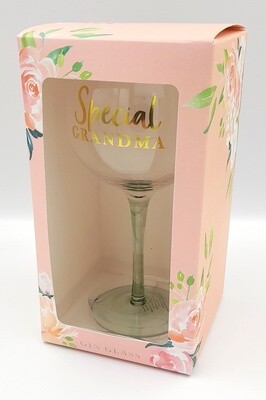 'Special Grandma' boxed gin glass gift