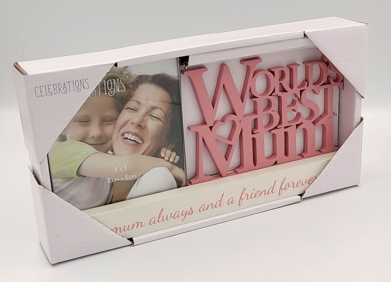 'World's Best Mum' photo frame ornament