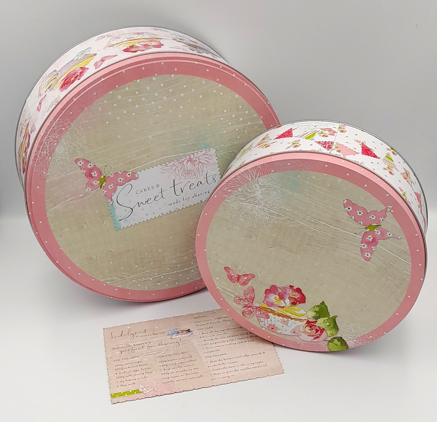 &#39;Cakes and Sweet Treats&#39; cakes tins and recipe card