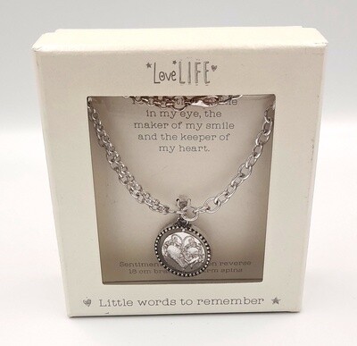 &#39;Little words to remember&#39; spinning charm bracelet for Mum