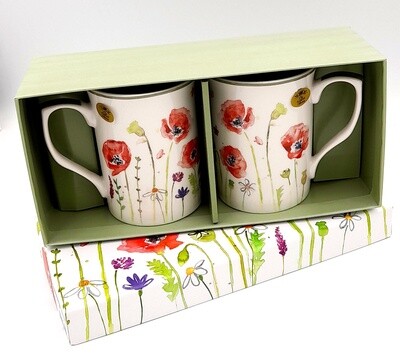 Two poppy mugs gift set