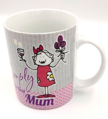 'Simply the best Mum'  illustrated gift mug