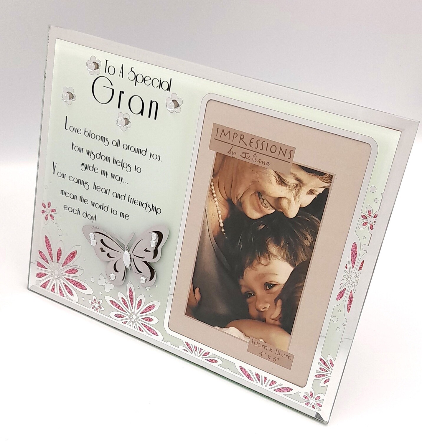 &#39;To a special Gran...&#39; mirrored glass photo frame