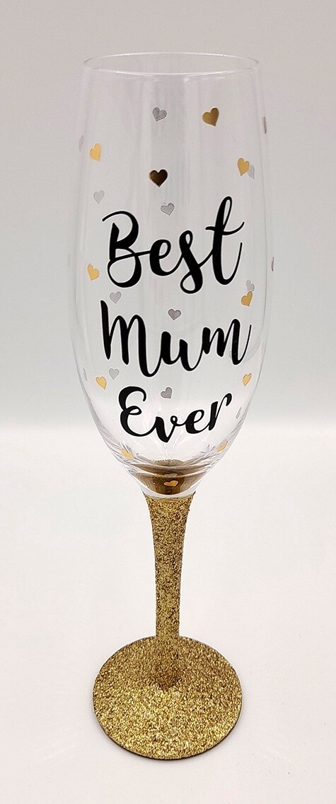 &#39;Best Mum Ever&#39; champagne / prosecco glass gift