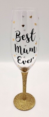 &#39;Best Mum Ever&#39; champagne / prosecco glass gift