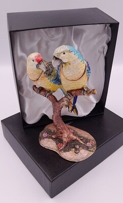 Beautiful parrots large decorative trinket box