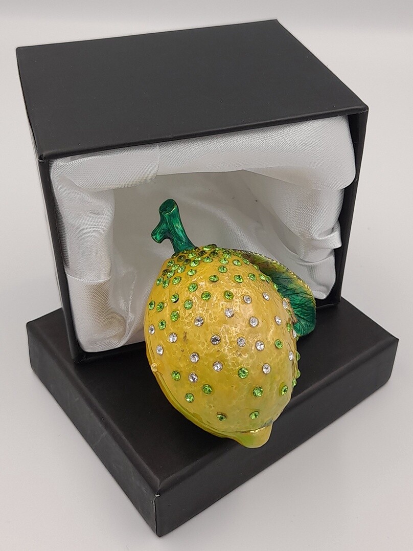 Diamante lemon trinket / pill box