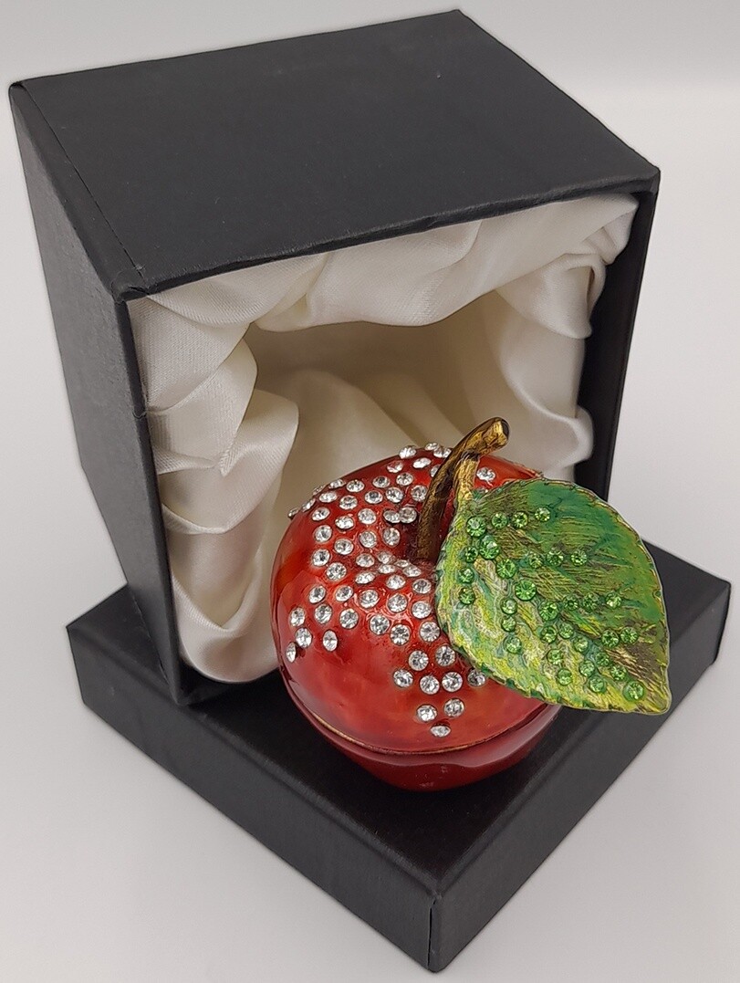 Diamante apple trinket / pill box