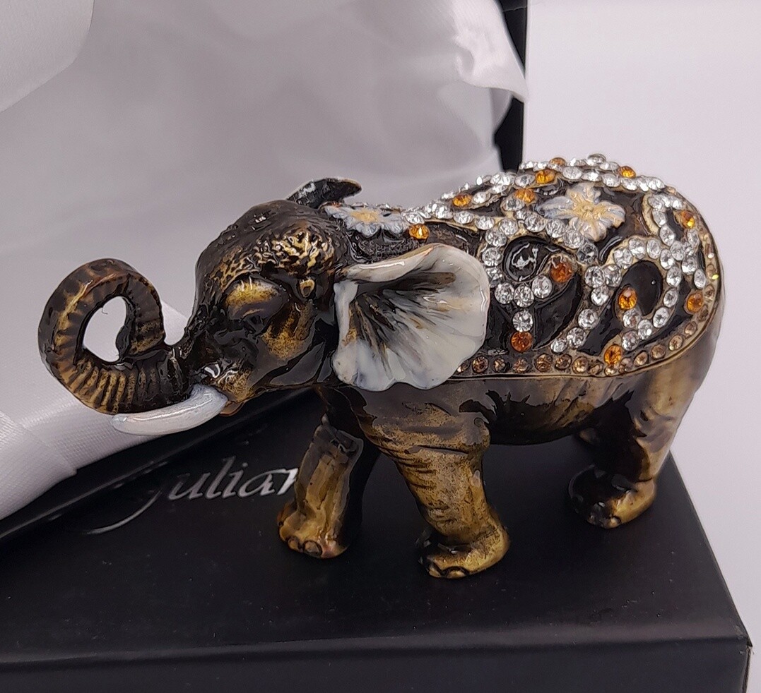 Decorative elephant trinket box ornament
