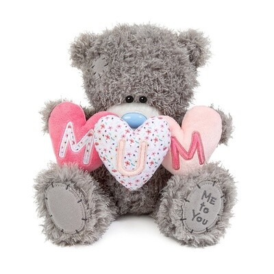 Tatty Teddy Bear Holding &#39;MUM&#39; Bunting