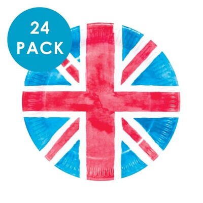 British Union Jack Paper Plates - 24 Pack