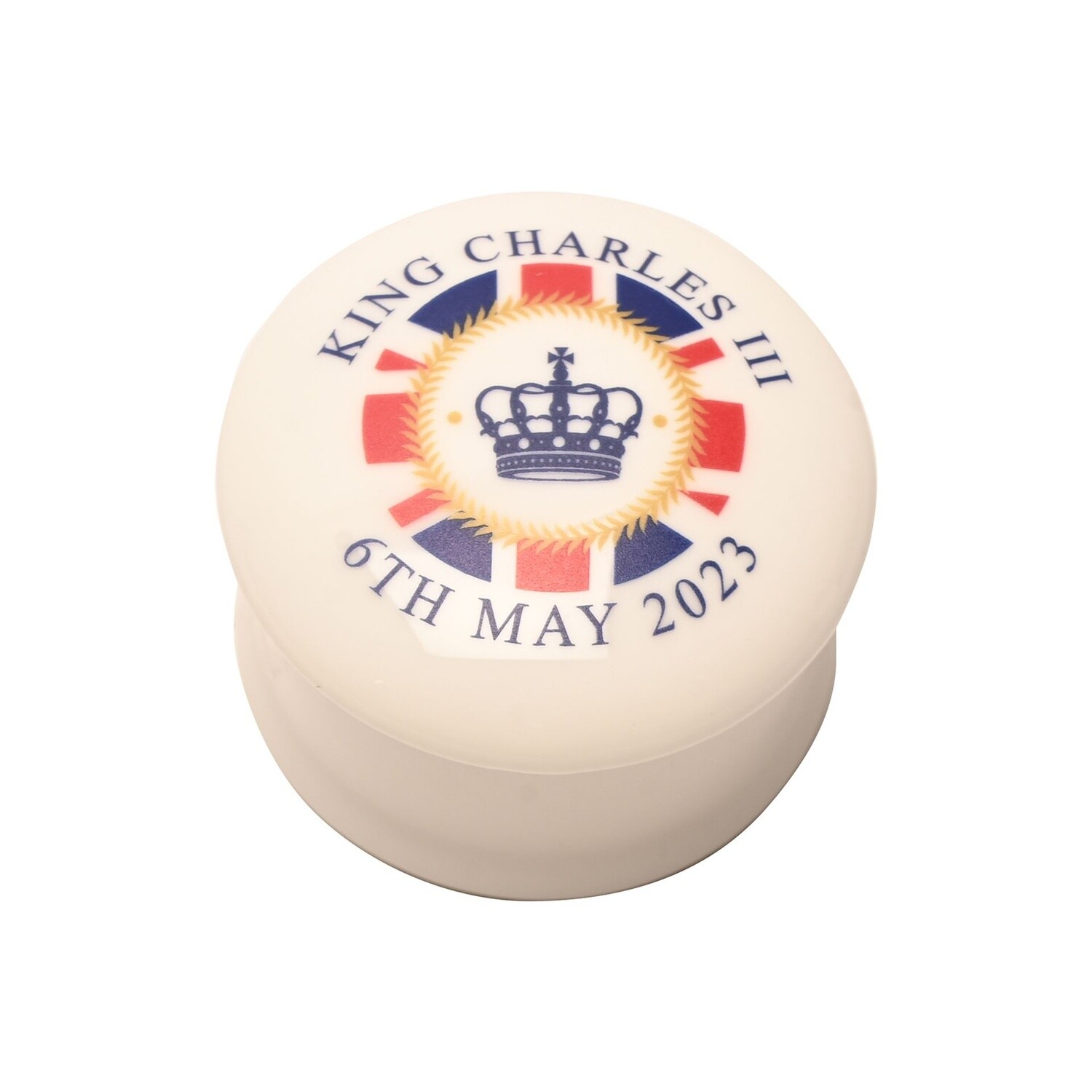 King Charles III Small Ceramic Trinket Box - Union Jack