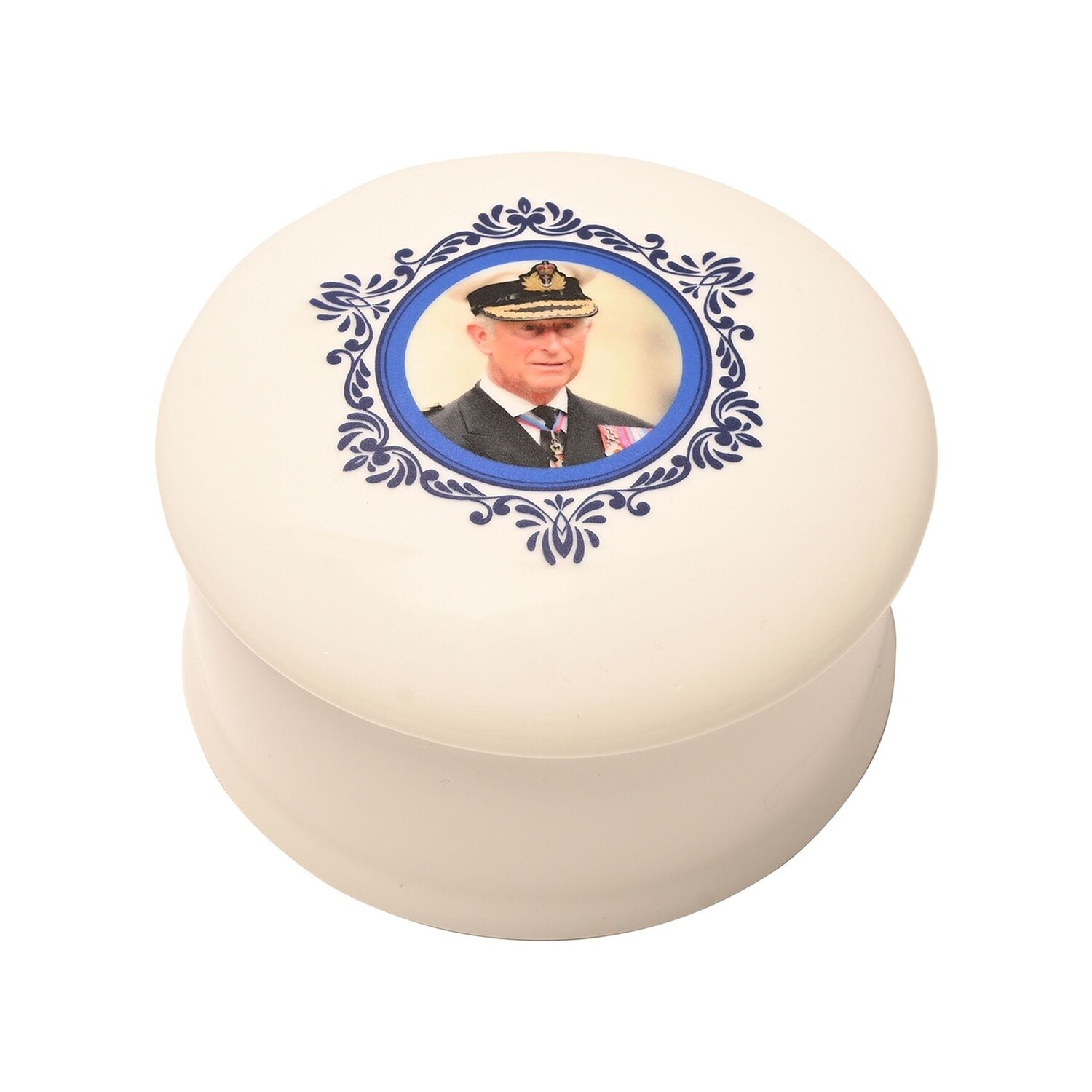 King Charles III Large Ceramic Trinket Box