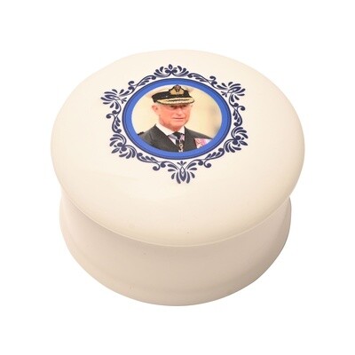 King Charles III Large Ceramic Trinket Box